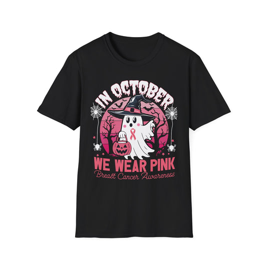 Breast Cancer Awareness Pink October Halloween Unisex T-Shirt