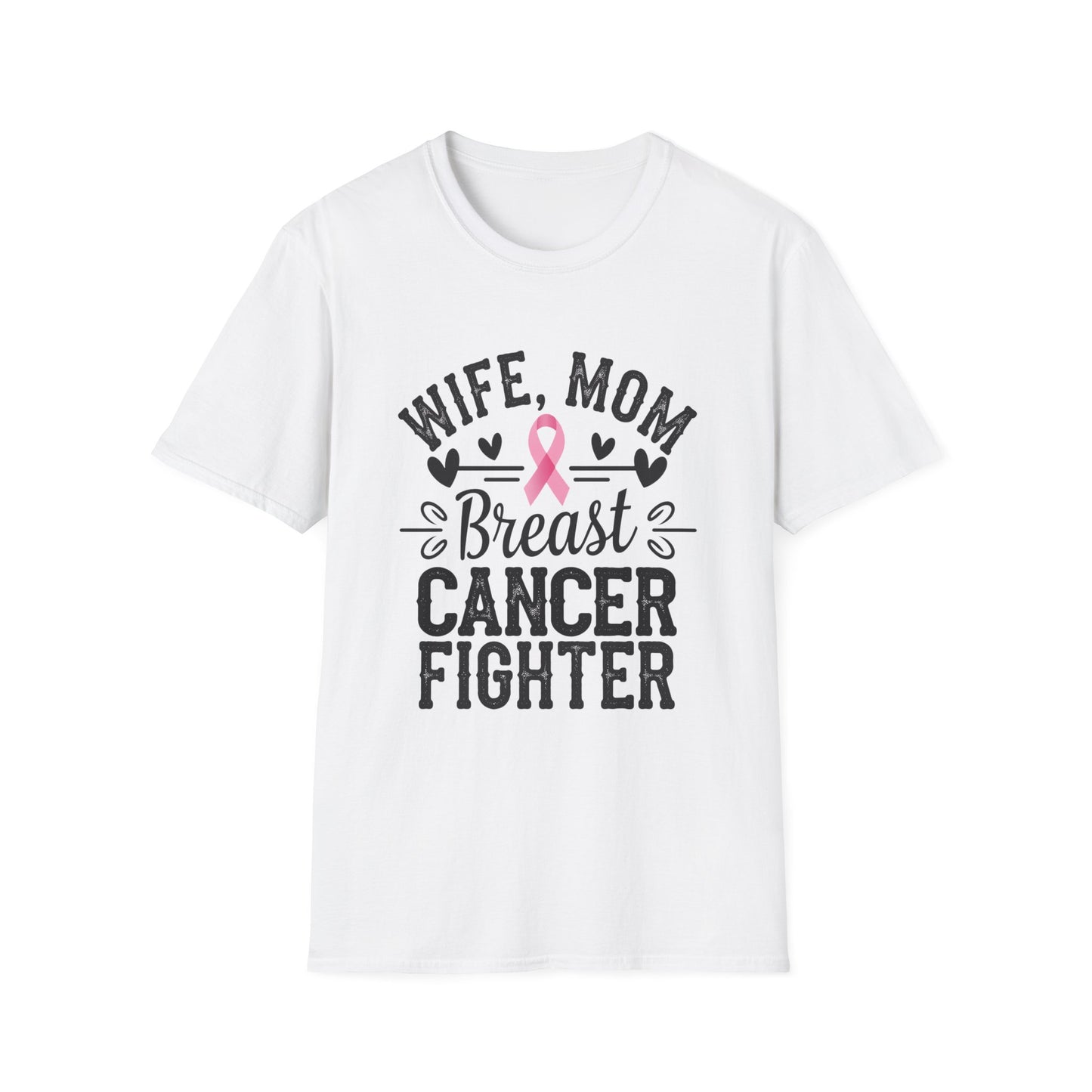 Wife Mom Fighter Breast Cancer T-Shirt