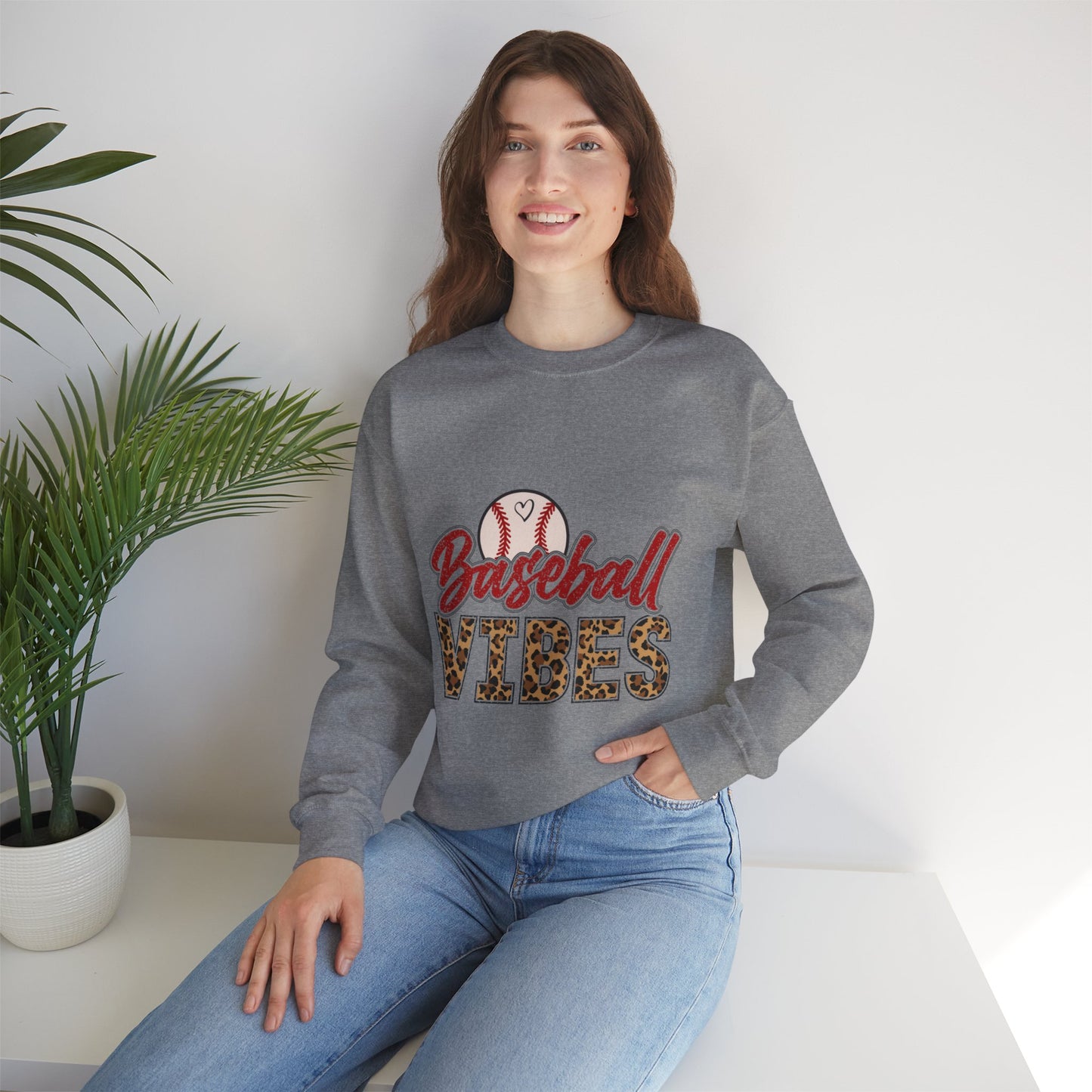 Baseball Vibes Leopard Sweatshirt