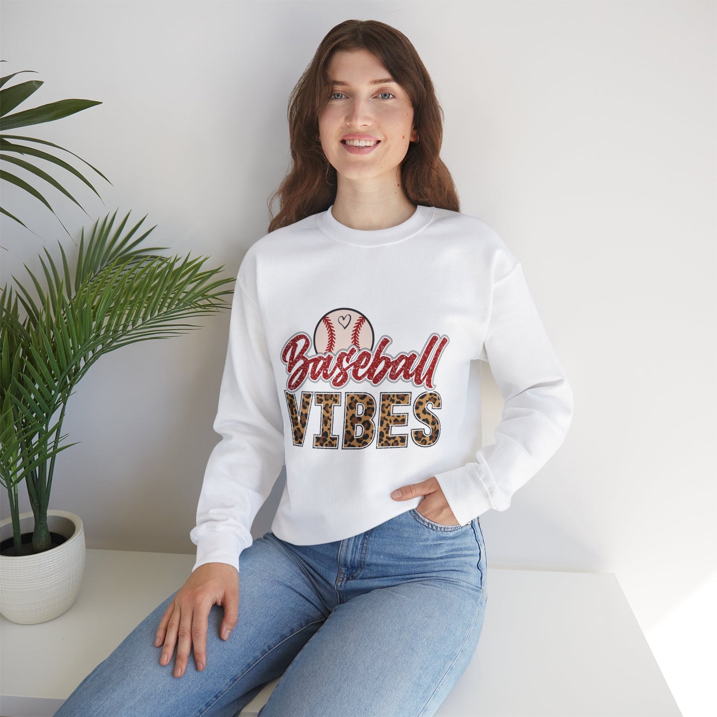 Baseball Vibes Leopard Sweatshirt