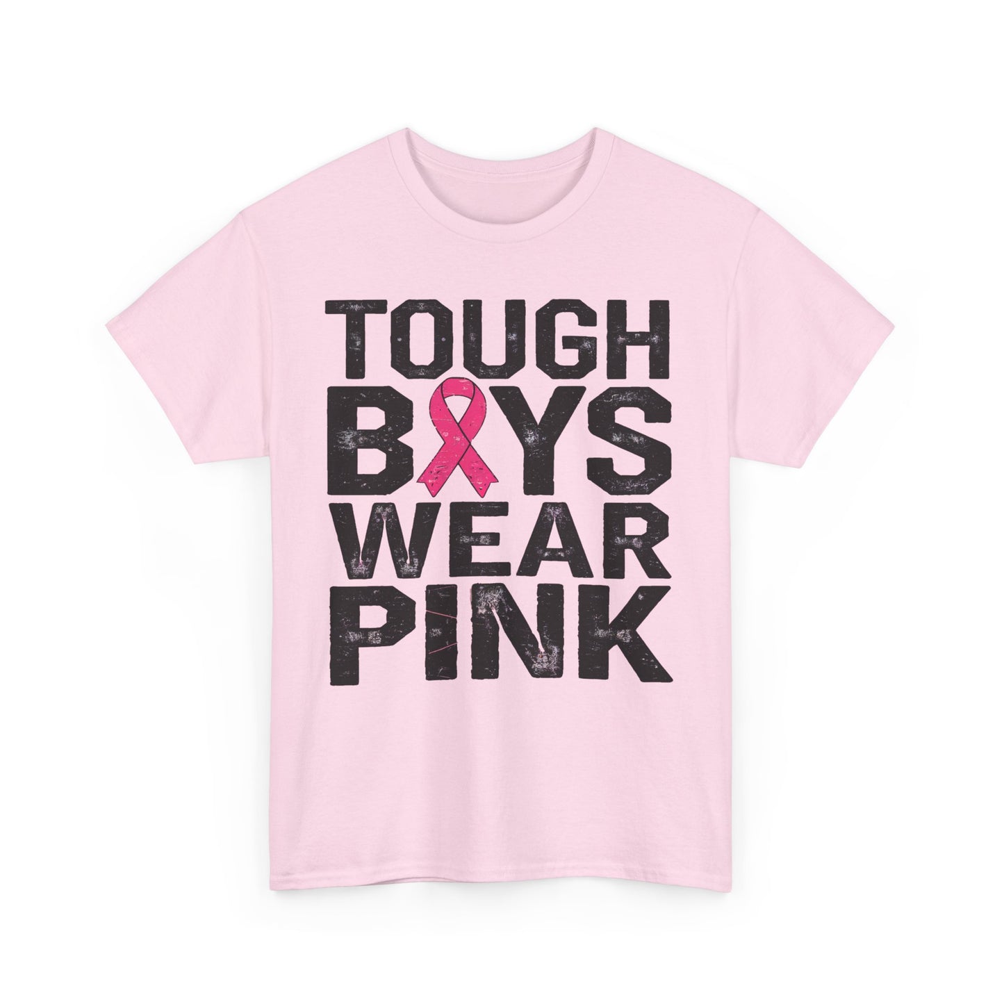 Tough Boys Wear Funny Pink Men T-Shirt, Breast Cancer Awareness, Breast Cancer Gift Pink Ribbon Shirt, Cancer Support Tee