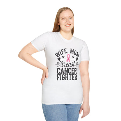 Wife Mom Fighter Breast Cancer T-Shirt