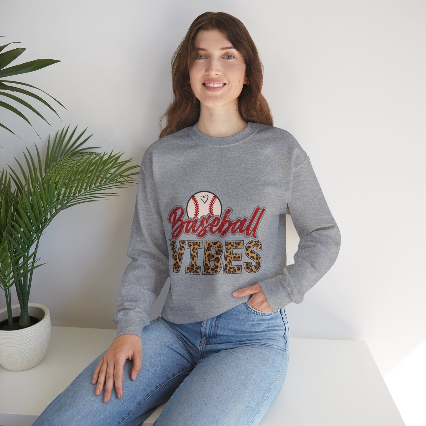 Baseball Vibes Leopard Sweatshirt