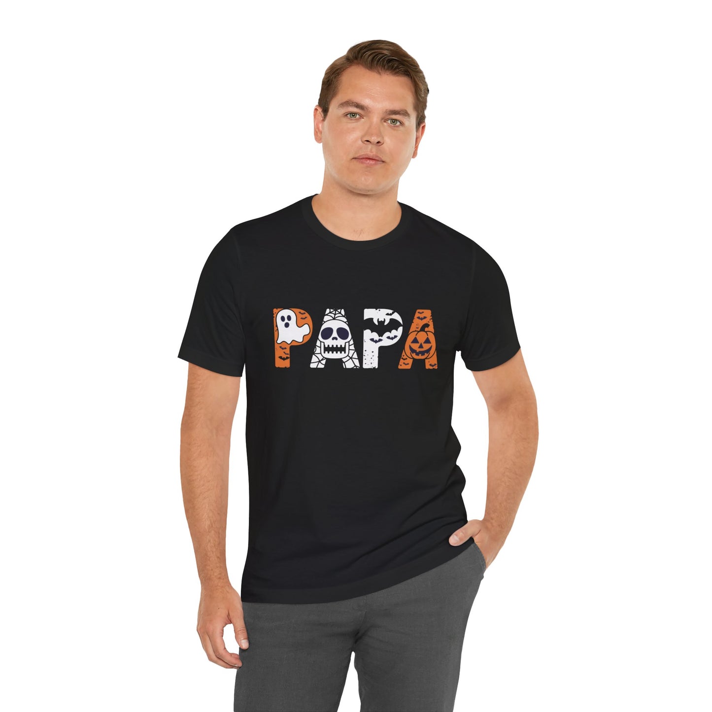 Mens Papa Halloween T Shirt Funny Trick Or Treat Costume Party