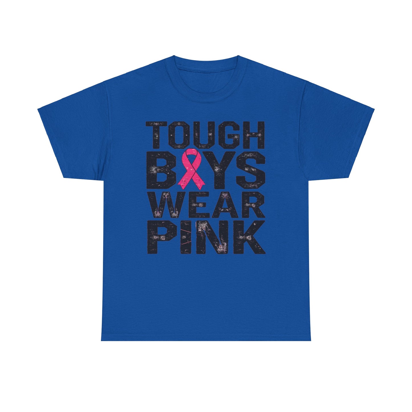 Tough Boys Wear Funny Pink Men T-Shirt, Breast Cancer Awareness, Breast Cancer Gift Pink Ribbon Shirt, Cancer Support Tee