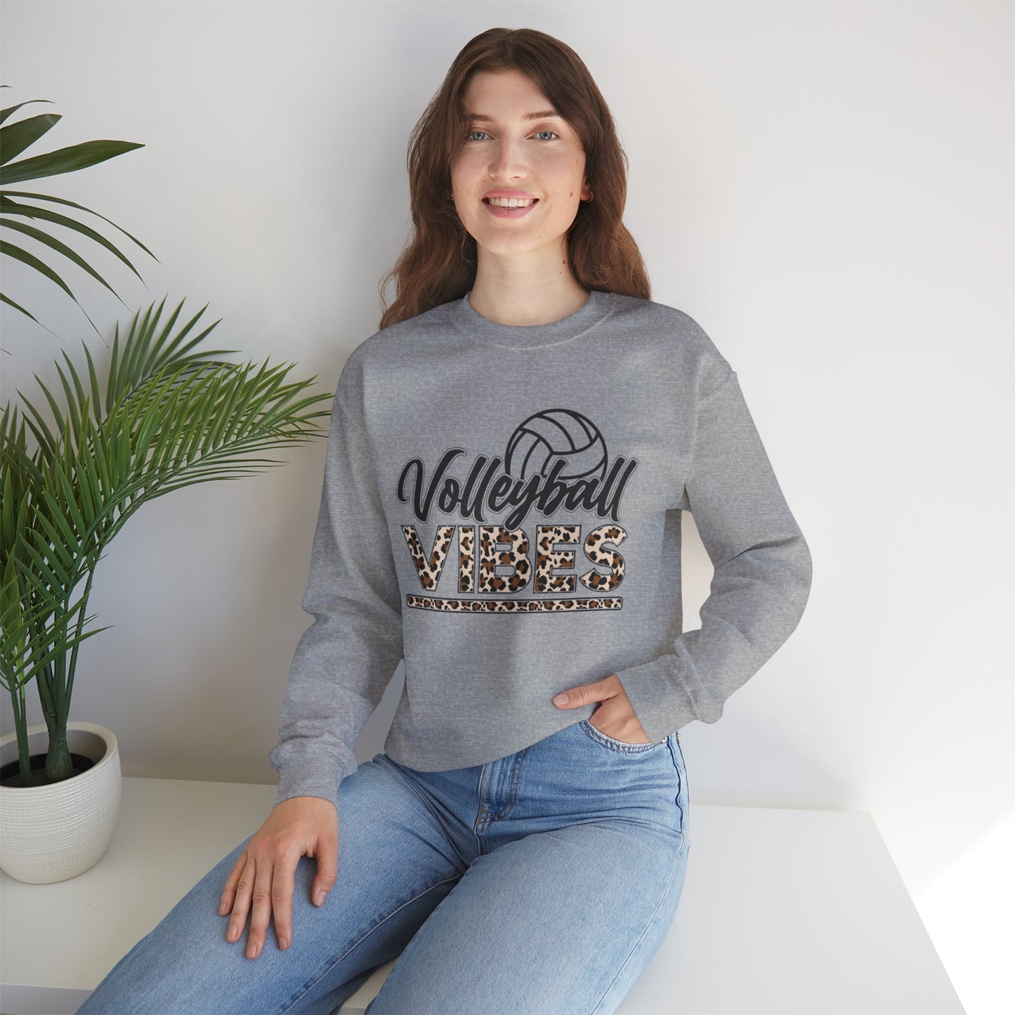 Volleyball Vibes Leopard Sweatshirt