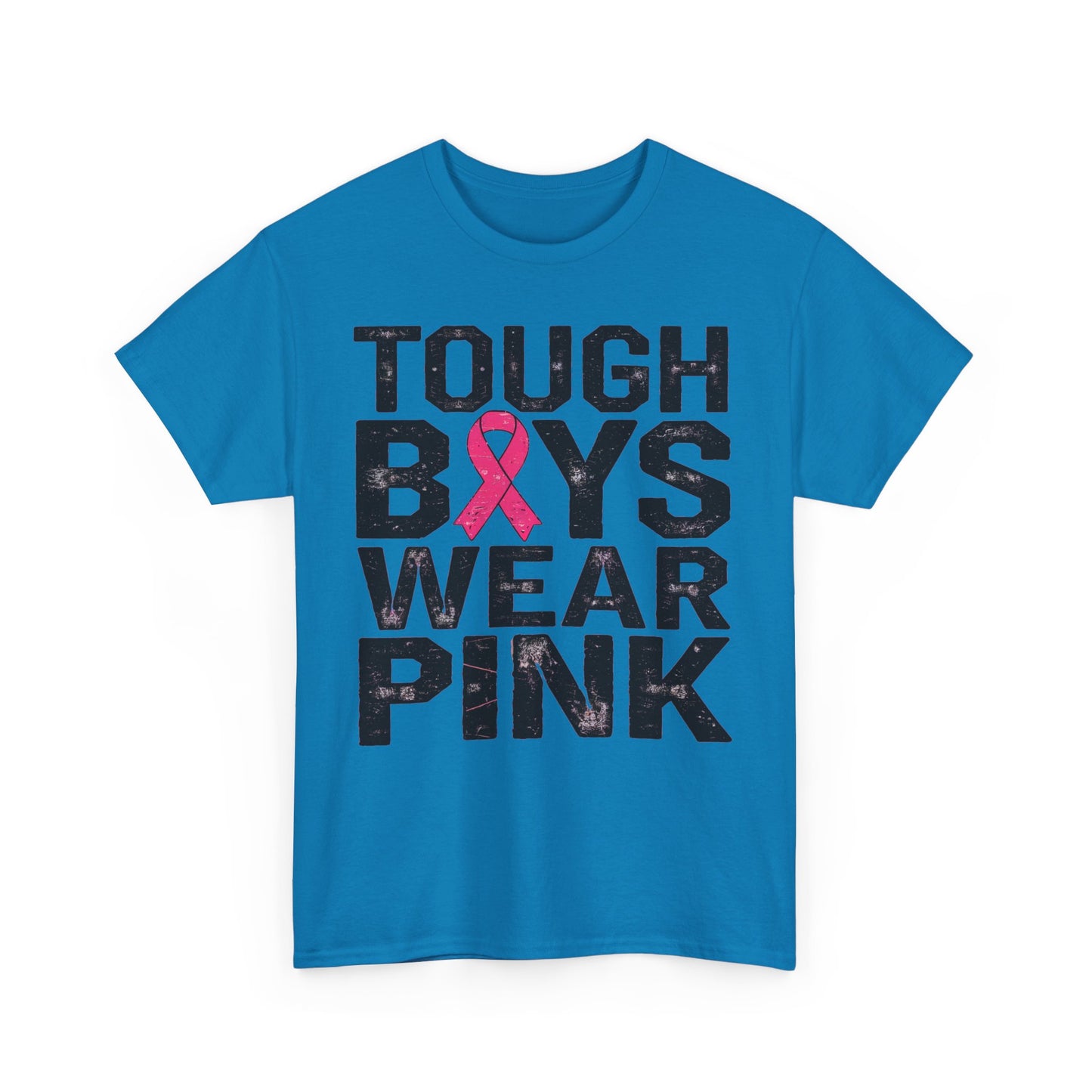 Tough Boys Wear Funny Pink Men T-Shirt, Breast Cancer Awareness, Breast Cancer Gift Pink Ribbon Shirt, Cancer Support Tee