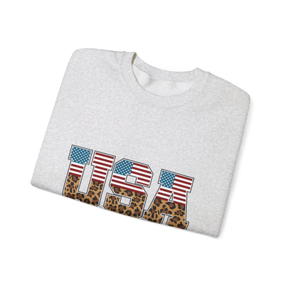 USA Vibes Leopard Sweatshirt