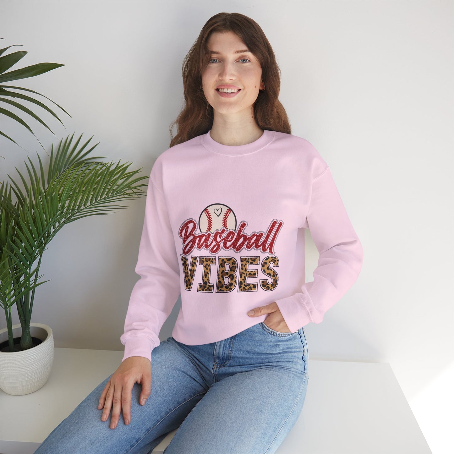 Baseball Vibes Leopard Sweatshirt