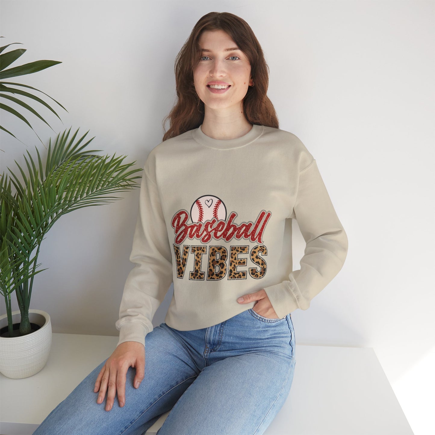 Baseball Vibes Leopard Sweatshirt